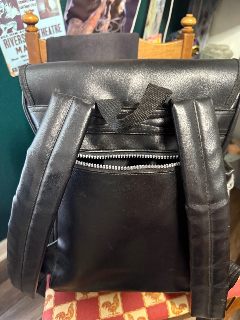 Harley-Davidson Black Backpack with Orange Logo and Wing Graphic - Picture 12 of 16